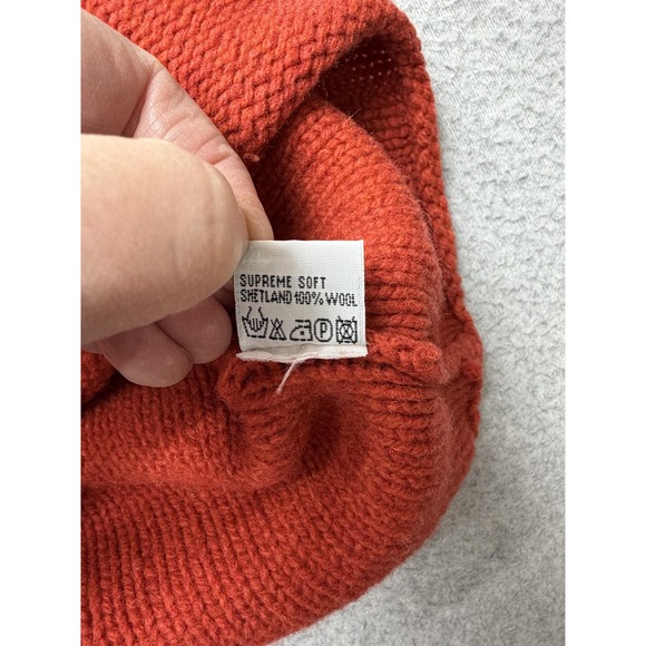 Fisherman Out of Ireland Mens XL Wool Quarter Zip Sweater Red Knit Pullover - Picture 11 of 14